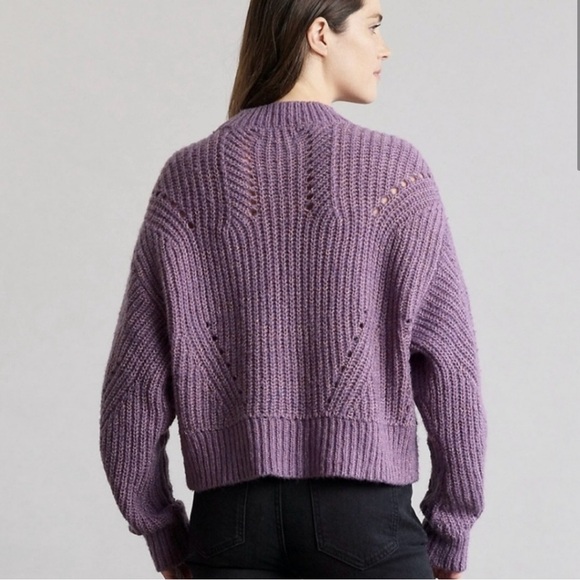 Elizabeth and James Open Stitch Crew Neck Cropped Sweater - Picture 2 of 5